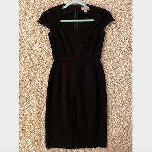 Black Banana Republic cap sleeve sheath dress, size 0P (fits like 00)
